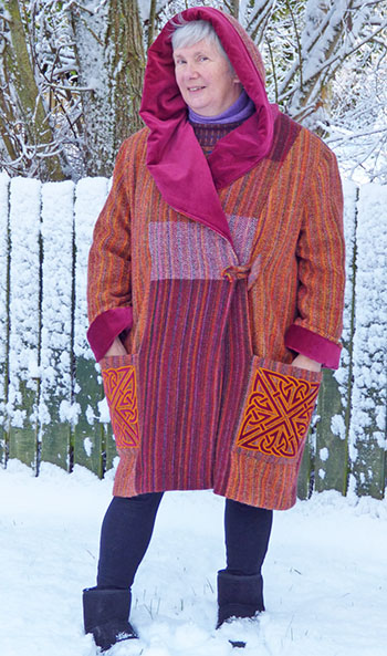 brown hooded coat